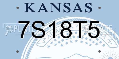 7S18T5 Kansas License Plate