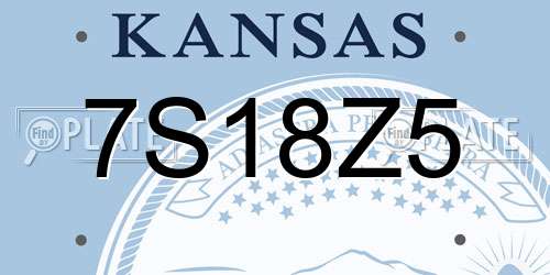 7S18Z5 Kansas License Plate