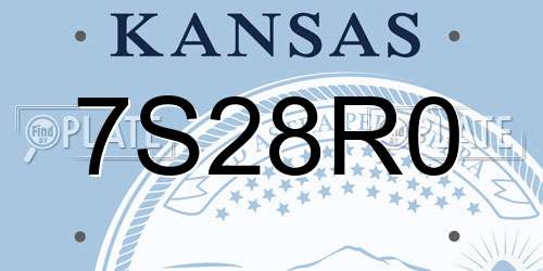 7S28R0 Kansas License Plate
