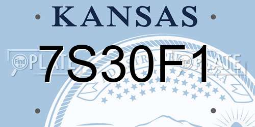 7S30F1 Kansas License Plate