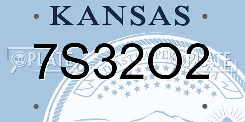 7S32O2 Kansas License Plate