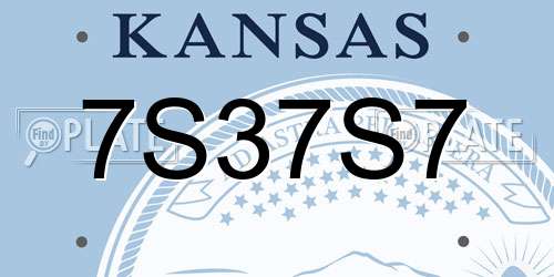 7S37S7 Kansas License Plate