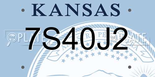 7S40J2 Kansas License Plate