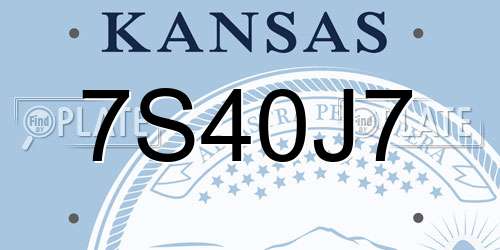 7S40J7 Kansas License Plate