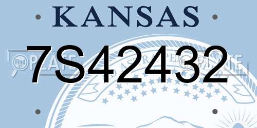 7S42432 Kansas License Plate