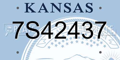 7S42437 Kansas License Plate