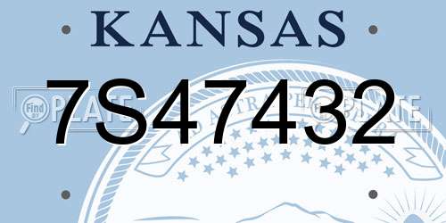 7S47432 Kansas License Plate