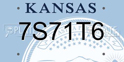 7S71T6 Kansas License Plate