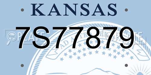 7S77879 Kansas License Plate