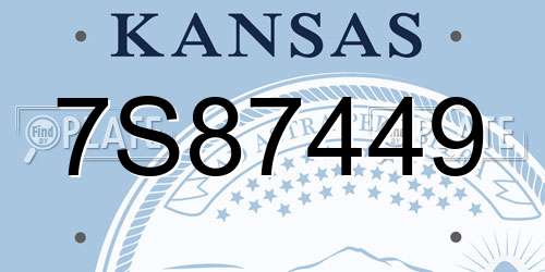 7S87449 Kansas License Plate