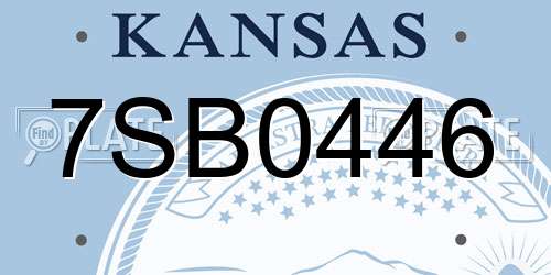 7SB0446 Kansas License Plate