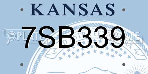 7SB339 Kansas License Plate