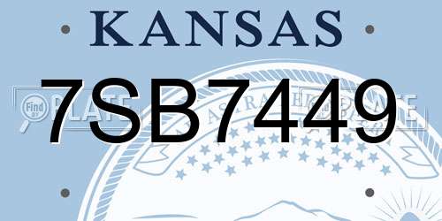 7SB7449 Kansas License Plate