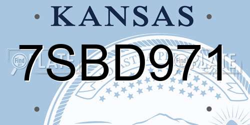 7SBD971 Kansas License Plate