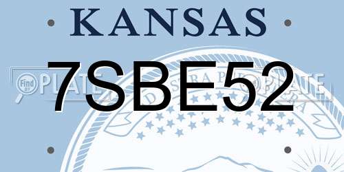 7SBE52 Kansas License Plate