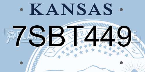 7SBT449 Kansas License Plate