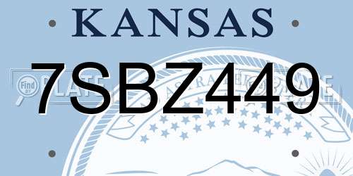 7SBZ449 Kansas License Plate