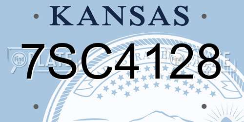 7SC4128 Kansas License Plate