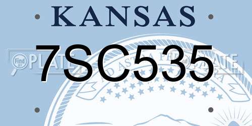 7SC535 Kansas License Plate