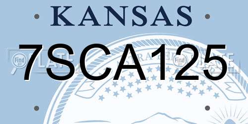 7SCA125 Kansas License Plate