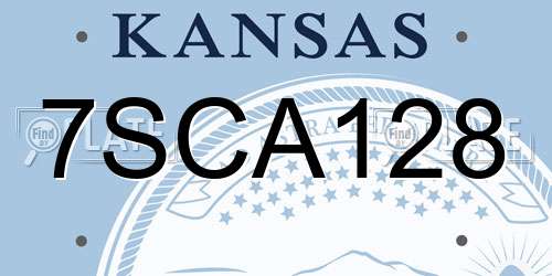7SCA128 Kansas License Plate