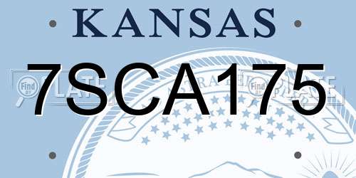 7SCA175 Kansas License Plate
