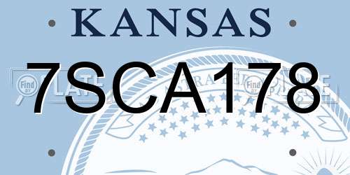 7SCA178 Kansas License Plate