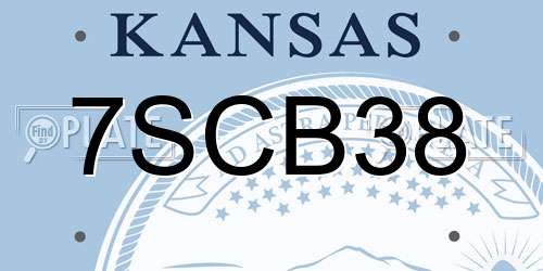 7SCB38 Kansas License Plate