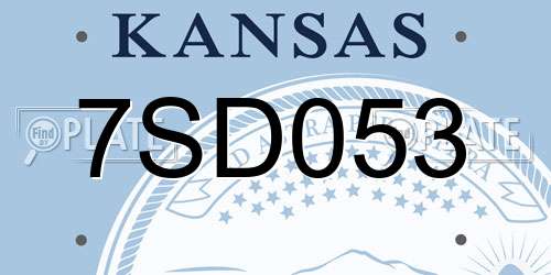 7SD053 Kansas License Plate
