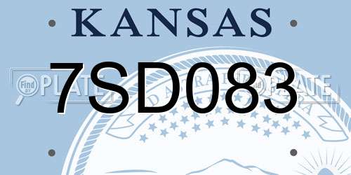 7SD083 Kansas License Plate