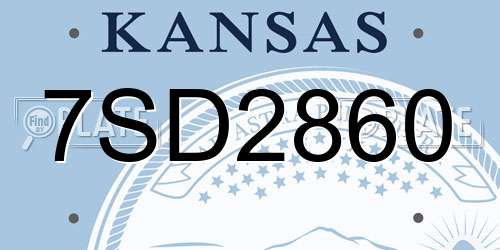 7SD2860 Kansas License Plate