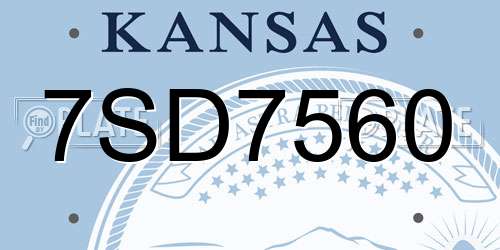 7SD7560 Kansas License Plate