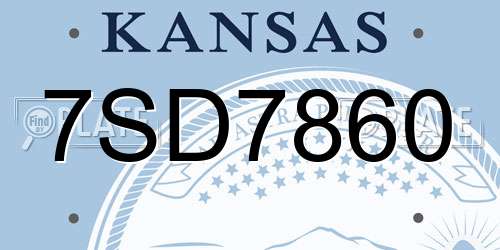 7SD7860 Kansas License Plate