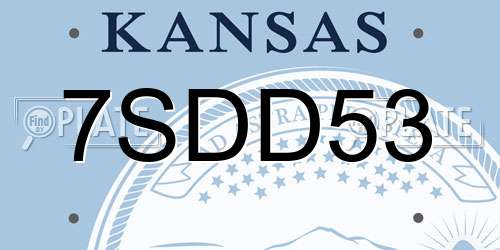 7SDD53 Kansas License Plate