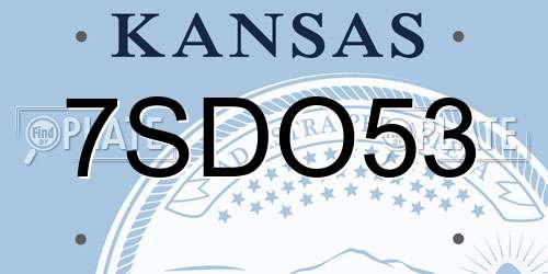 7SDO53 Kansas License Plate