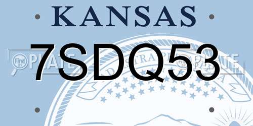 7SDQ53 Kansas License Plate