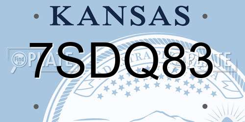 7SDQ83 Kansas License Plate
