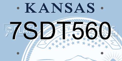 7SDT560 Kansas License Plate