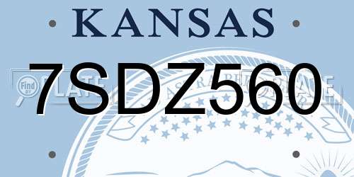 7SDZ560 Kansas License Plate