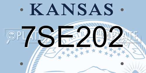 7SE202 Kansas License Plate