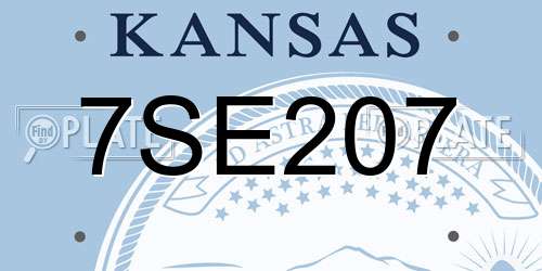 7SE207 Kansas License Plate