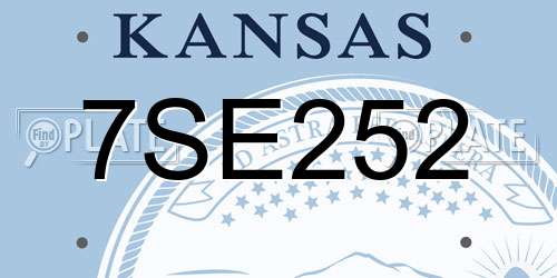 7SE252 Kansas License Plate