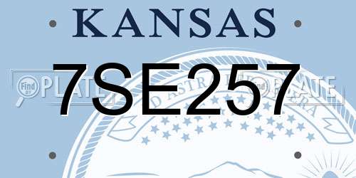 7SE257 Kansas License Plate