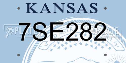 7SE282 Kansas License Plate