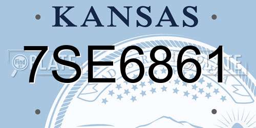 7SE6861 Kansas License Plate