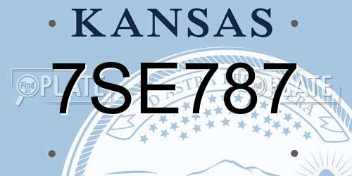 7SE787 Kansas License Plate