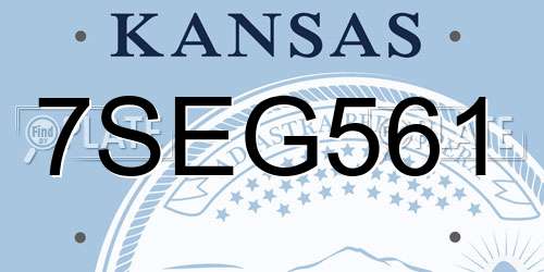 7SEG561 Kansas License Plate