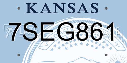 7SEG861 Kansas License Plate