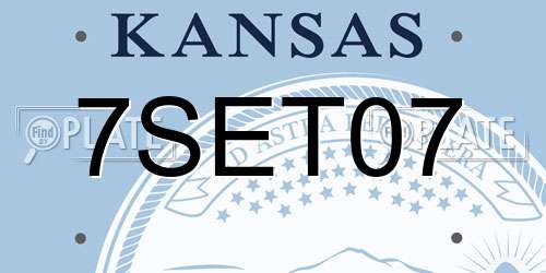 7SET07 Kansas License Plate