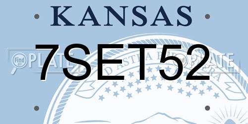 7SET52 Kansas License Plate